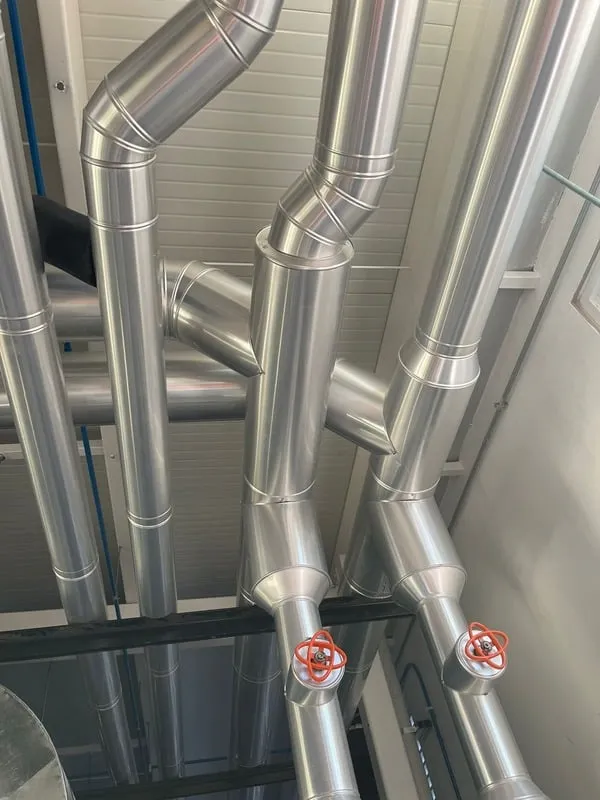 Detailed view of industrial piping