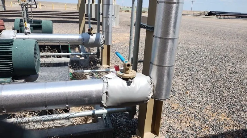Detailed view of industrial piping